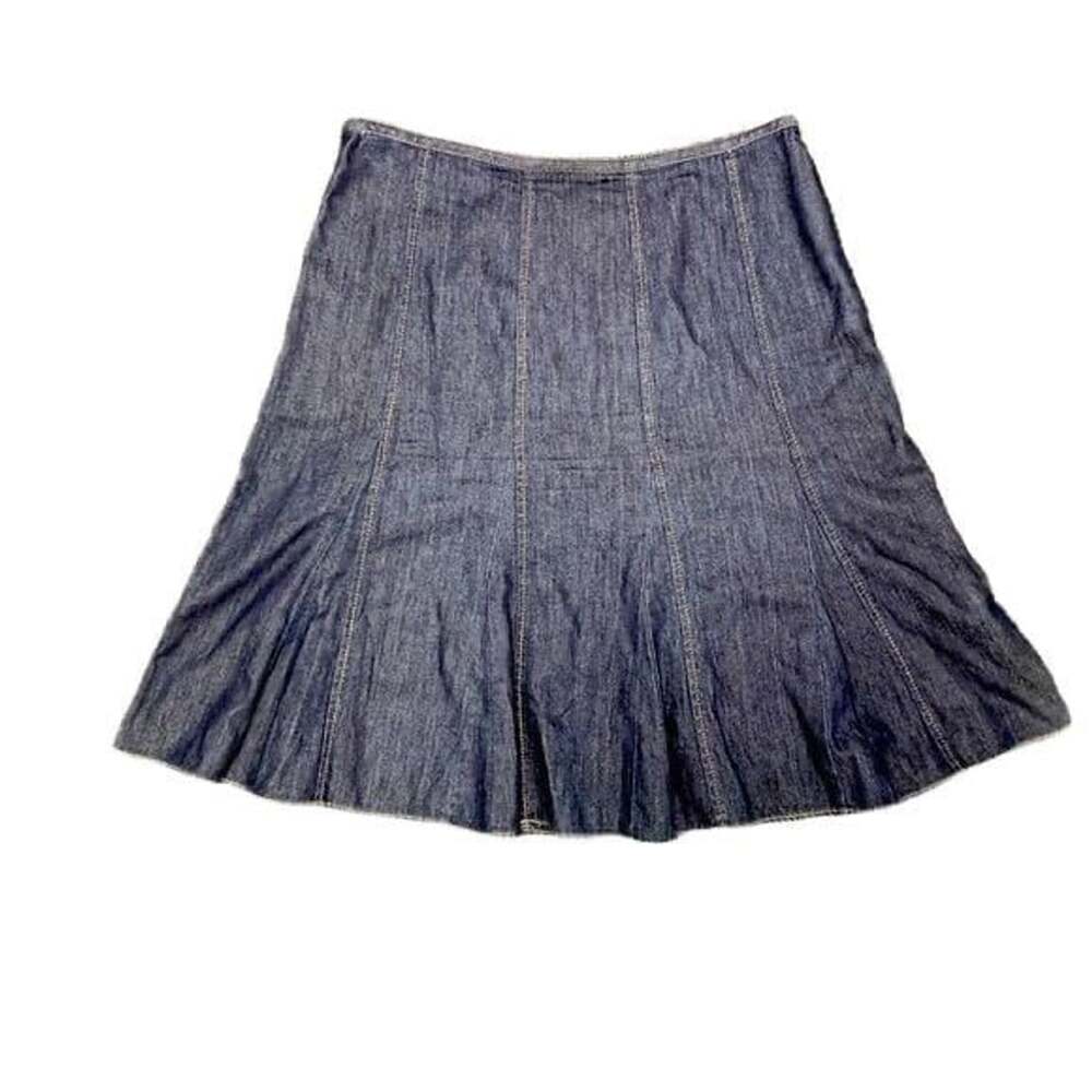 Vintage (Y2K) Liz Claiborne Blue Denim A-Line Skirt Size 12